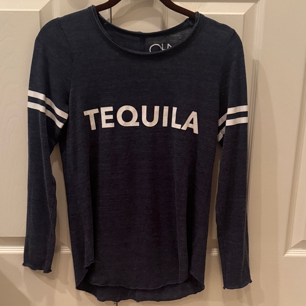 Chaser Navy Long Sleeve Tee with White Stripes